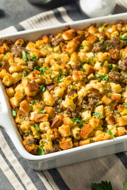 Cornbread Stuffing with Sausage, Kale and Cranberries