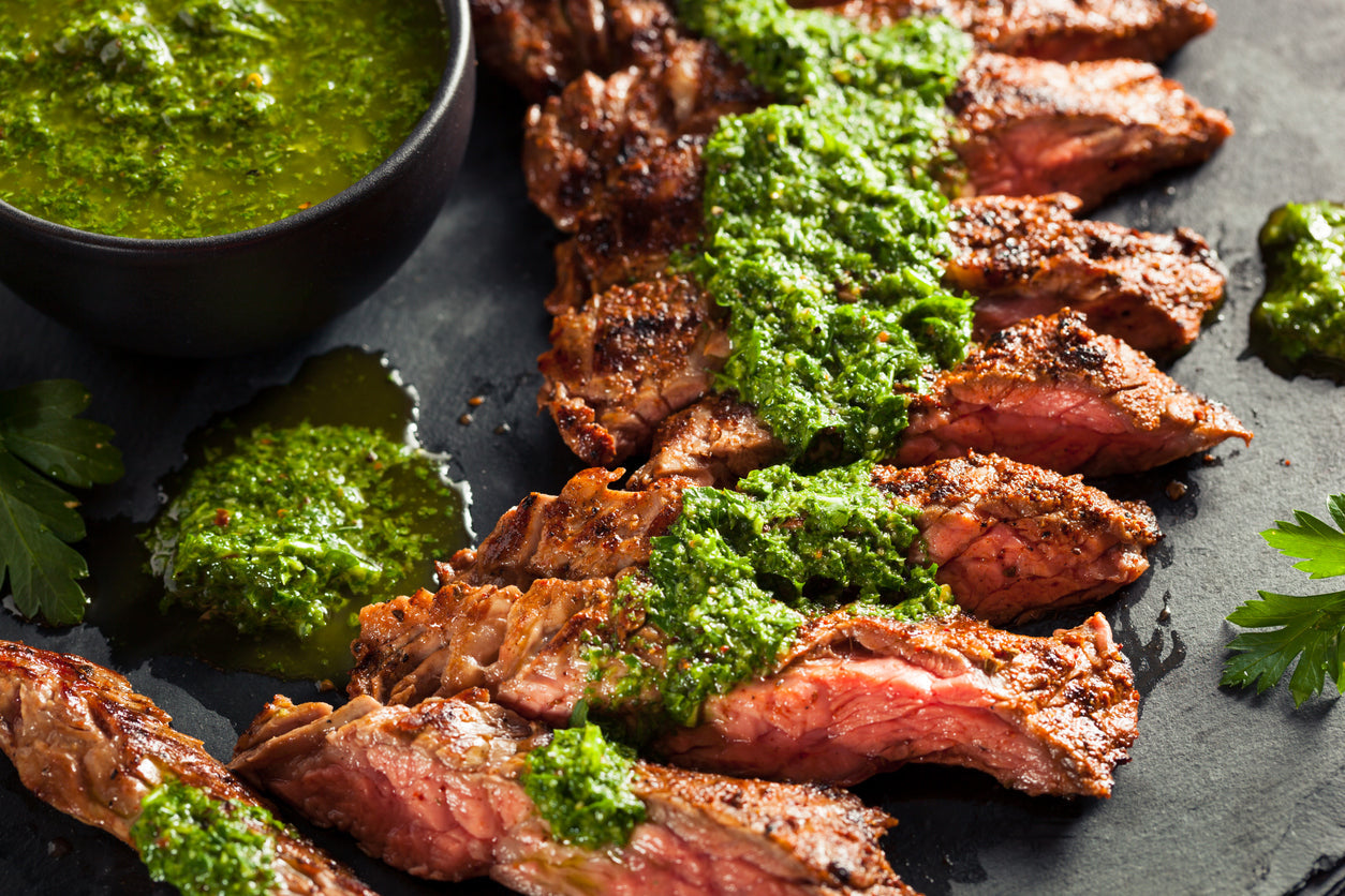 GRILLED JAVA JOE FLANK STEAK with CHIMICHURRI SAUCE – The Seasoned Pantry