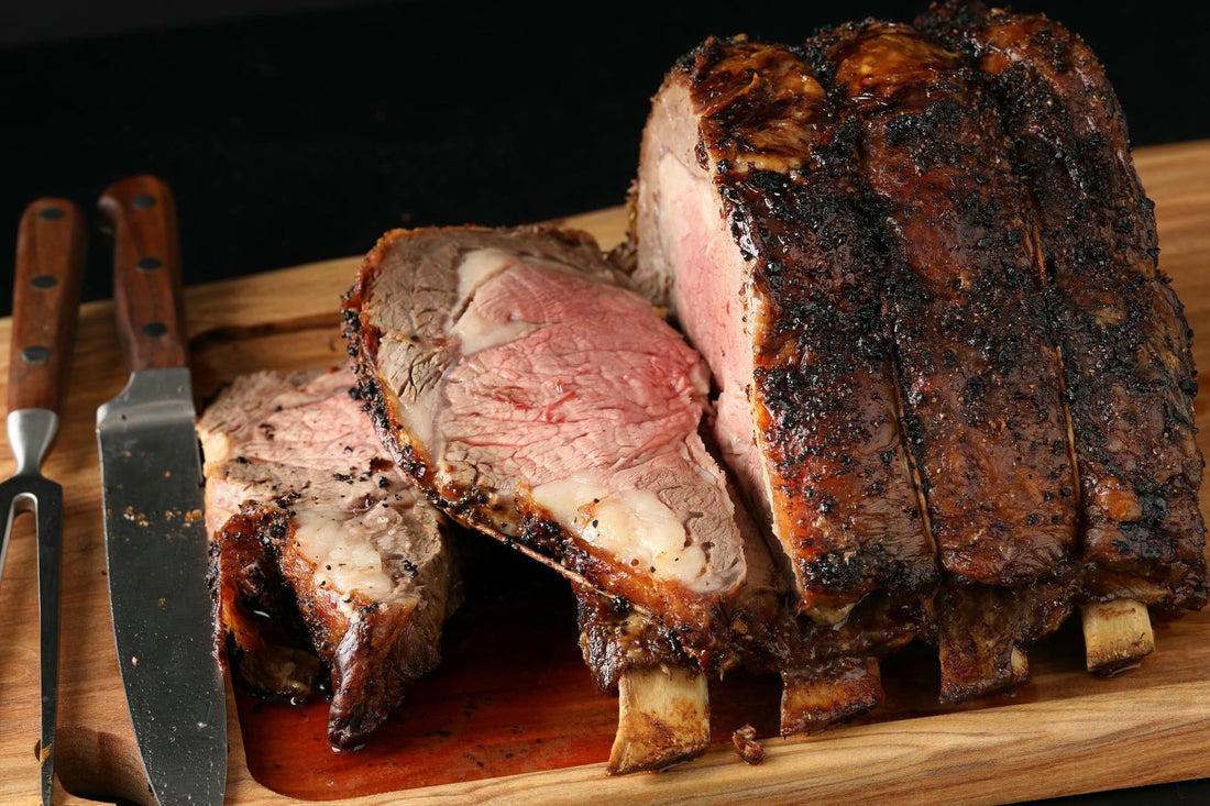 Mustard-Crusted Prime Rib Roast Au Poivre